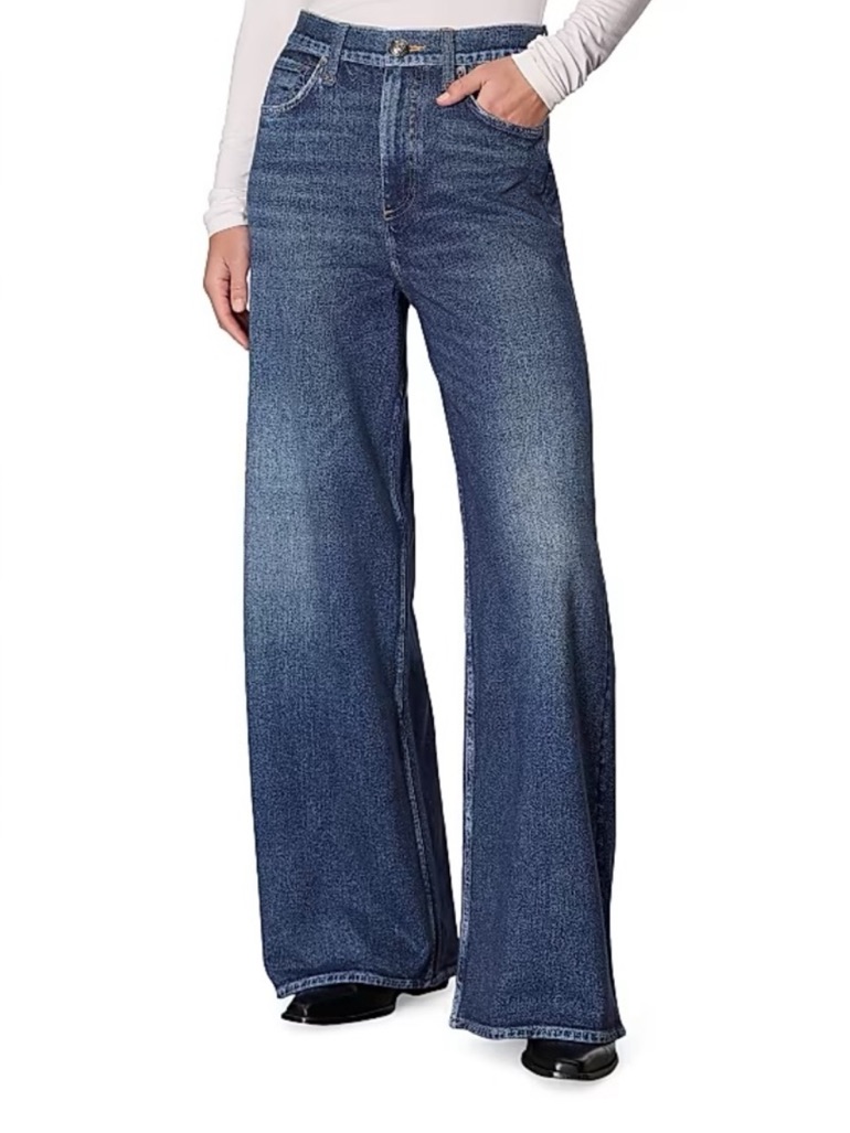 Rag & Bone Miramar Sofie Wide Leg Pants Sweatpant Jeans In Kimber Blue 26
